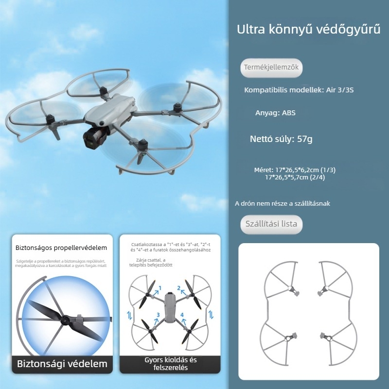 Propeller lapátvédő sapka és ütközésgátló gyűrű DJI Air3S / Mavic Air3