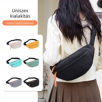 Mellkas utazási táska - könnyű nylon, cipzár, nyitott zseb, telefontartó, szabadidős utazásokhoz