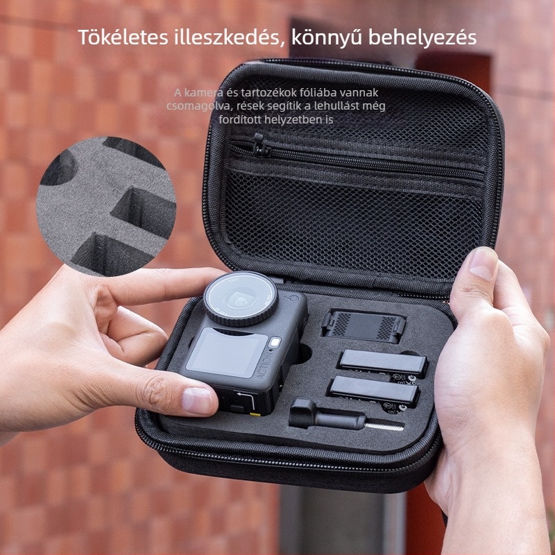 EVA anyagú tároló táska DJI Action 6/5Pro/4/3-hoz – 2 memóriakártya dobozzal