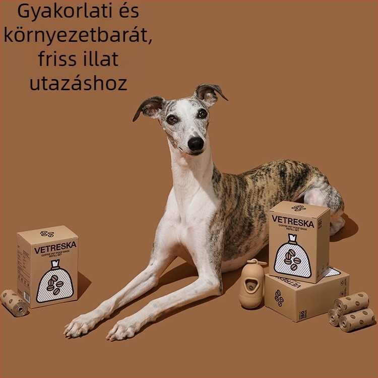 Hordozható ürülékgyűjtő kutyasétákhoz, vastagított kávé-kapszula stílusú kialakítás, macskaürülék-zsák