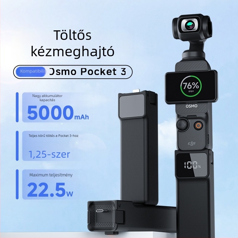 DJI Pocket 3 akkumulátoros fogantyú — ABS ház, 3C tanúsítvány