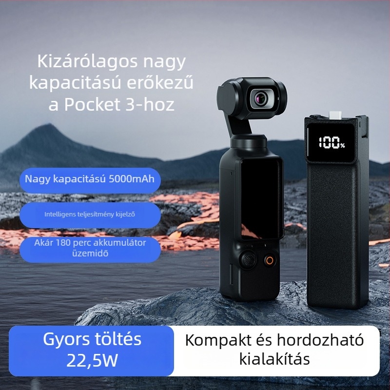 DJI Pocket 3 akkumulátoros fogantyú — ABS ház, 3C tanúsítvány