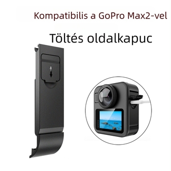 GoPro MAX2 akkumulátor oldalsó fedél, oldalsó nyitású porvédő töltőfedél, szilikon+ABS