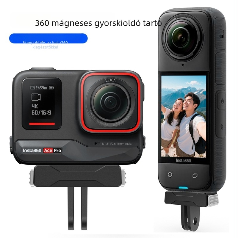 Insta360 Ace Pro2/X5 mágneses alap kétkaros mágneses adapterrel és gyorskioldóval – Anyag: PC+alumíniumötvözet