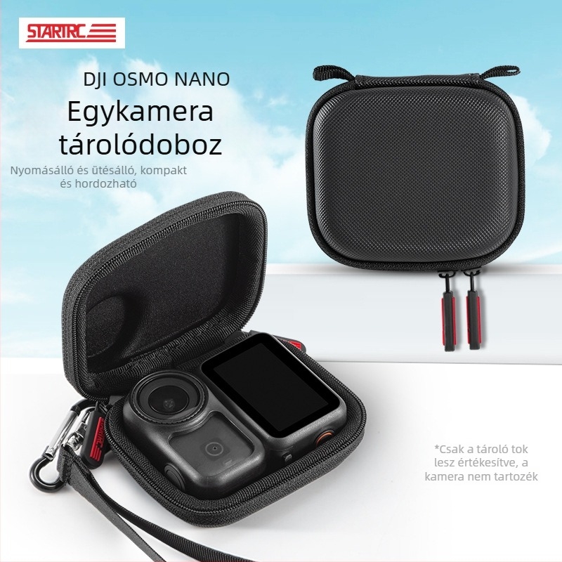 Startrc DJI Osmo Nano tárolótáska — PU anyag, kompatibil Osmo Nano-val, tartalmaz akasztó pántot és karabínt, modell 12220003