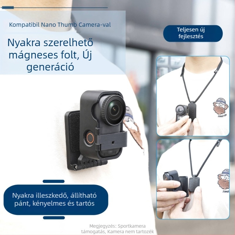 kipye Mágneses bővítő pánt DJI Nano akciókamera számára — műanyag + magnet, rejtett gyorskioldó alap