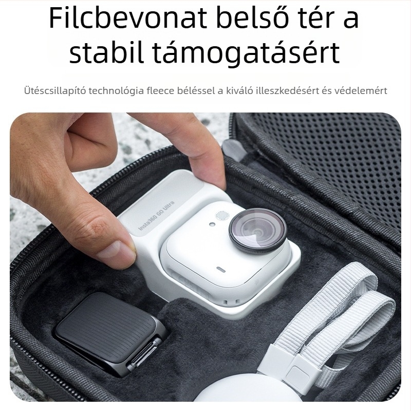 Insta360 GO Ultra EVA tároló tok – könnyű, ütésvédelmes, hordozható, kompatibilis GO Ultra-val, EVA anyag, logó nyomtatás elérhető