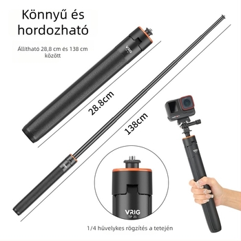 Vrig Akciókamera Selfie Stick TP-21 — Univerzális sportkamerákhoz, Műanyag