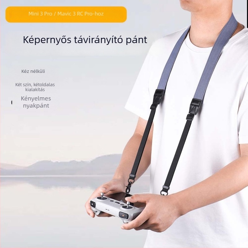 Brdrc nyakpánt DJI Mini 3 Pro / Mavic 3 RC Pro képernyővel – anyag: poliészter-pamut + mikroszálas bőr, Modell kód: Ewb9387, logó nyomtatás: minimum 500