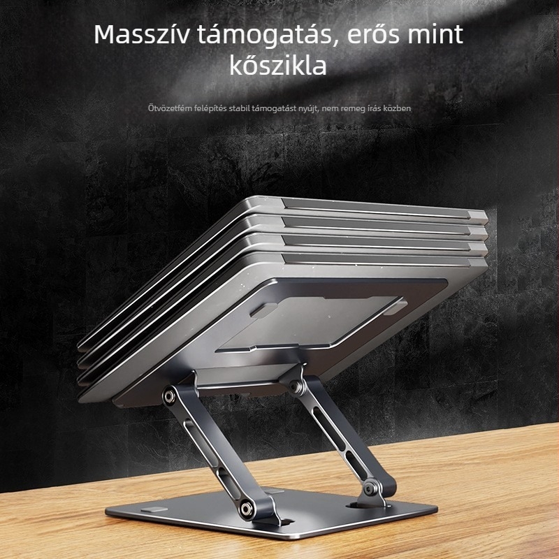 Rexon LS658 összecsukható laptopállvány emelés és hűtés funkcióval, dupla réteg asztallap