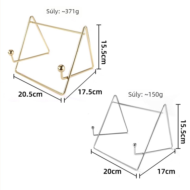 Fémes asztali tablet-tartó – modell 1135; kompatibil iPad és iPad mini (2/3/4); tömeg 135 g; testreszabott a rajzok szerint