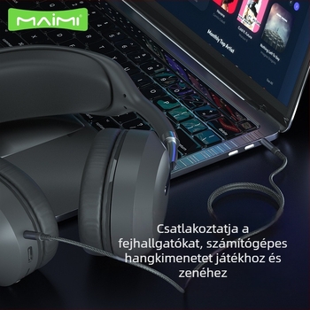 Autóhifi 3,5 mm-es bemenetű Type audio adapterkábellel, horgolt fém burkolat, aranyozott réz mag, Mcdull Maimi aux