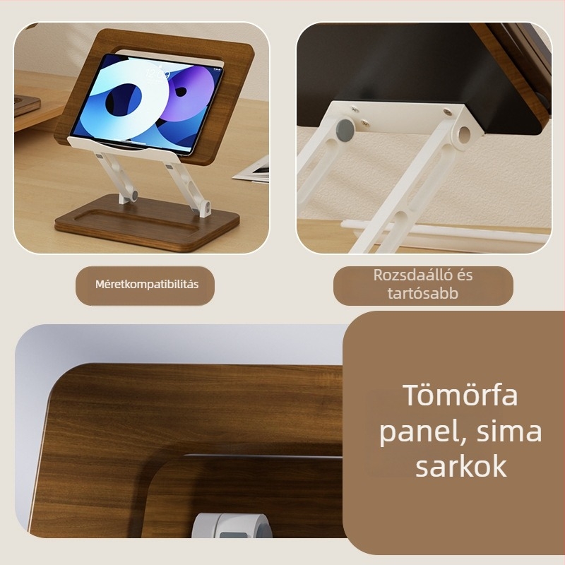 Tian xi laptopállvány, cseresznyefából, 13–16 hüvelykes laptopokhoz, lift-típusú kialakítás