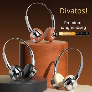 Retro-stílusú over-ear Bluetooth fejhallgató, alumínium ötvözet test, Bluetooth 5.0, 10 m hatótáv, 8 órán felüli akkumulátoridő, IPX4