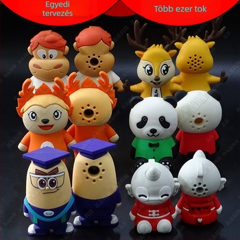Kreatív Bluetooth hangszóró személyre szabott 3D-s dizájnnal, mini PVC-szilikon figura
