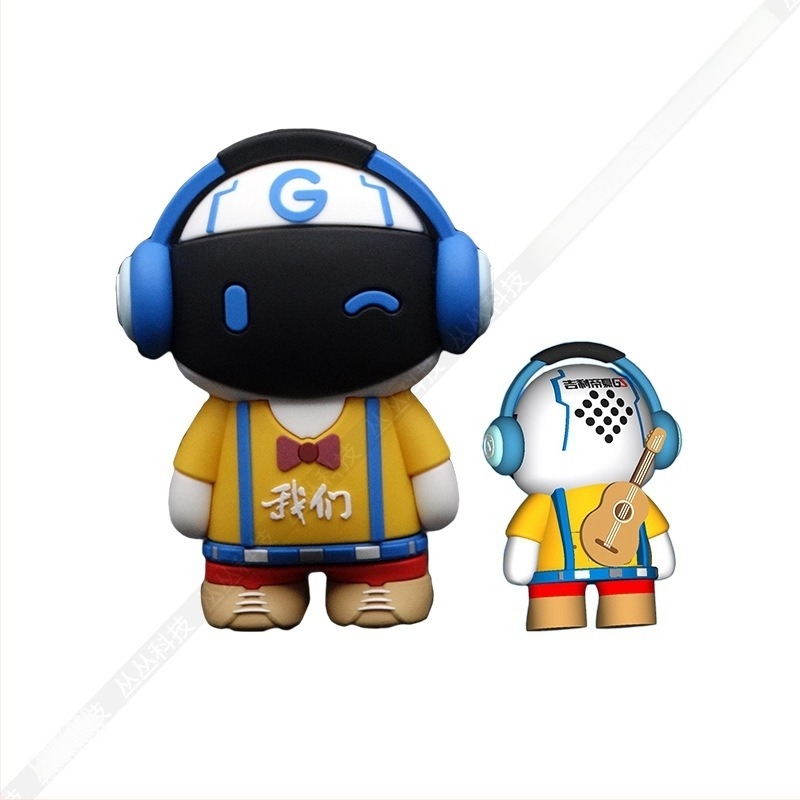 Kreatív Bluetooth hangszóró személyre szabott 3D-s dizájnnal, mini PVC-szilikon figura