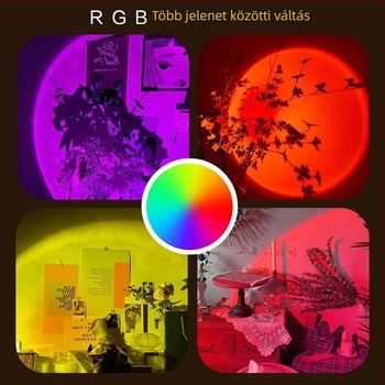 Fénykiegészítő fotózáshoz környezeti projekcióval – USB tápegység, falra szerelhető, manuális vezérlés, alkonyati ív-projekció, éjjeli lámpa