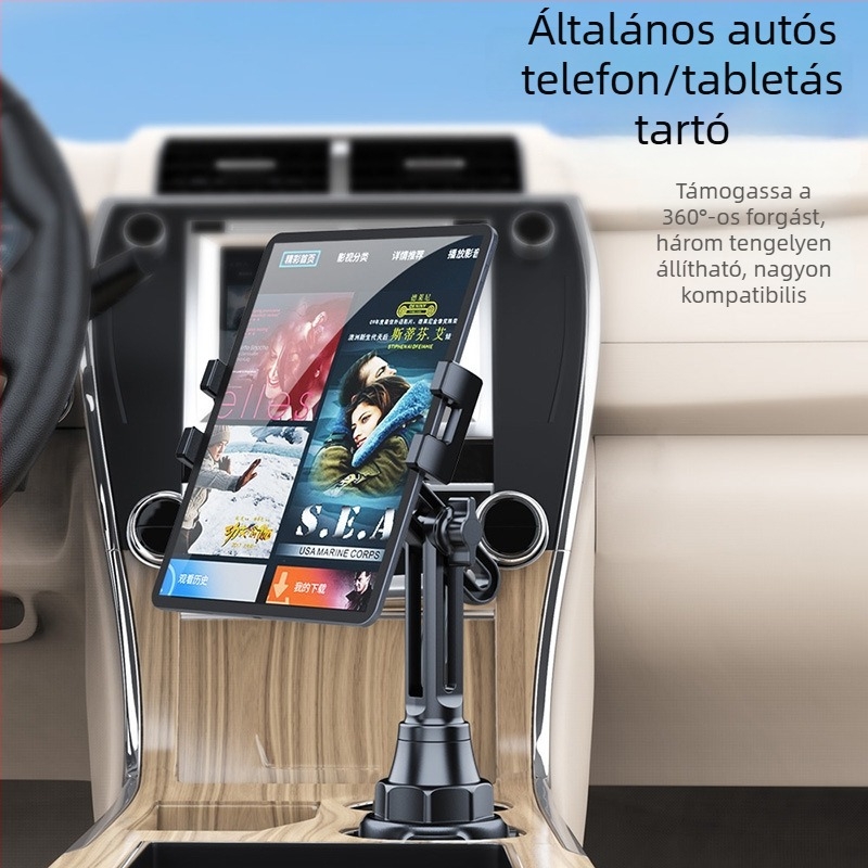 Forgó autós tartó tabletához és telefonhoz, univerzális