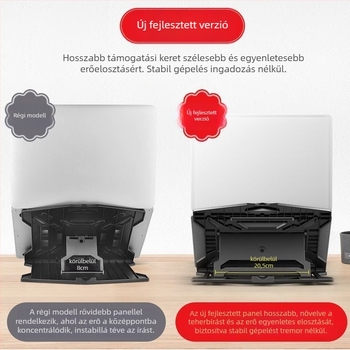 Laptop állvány hűtéssel, forgó, összecsukható asztali alap