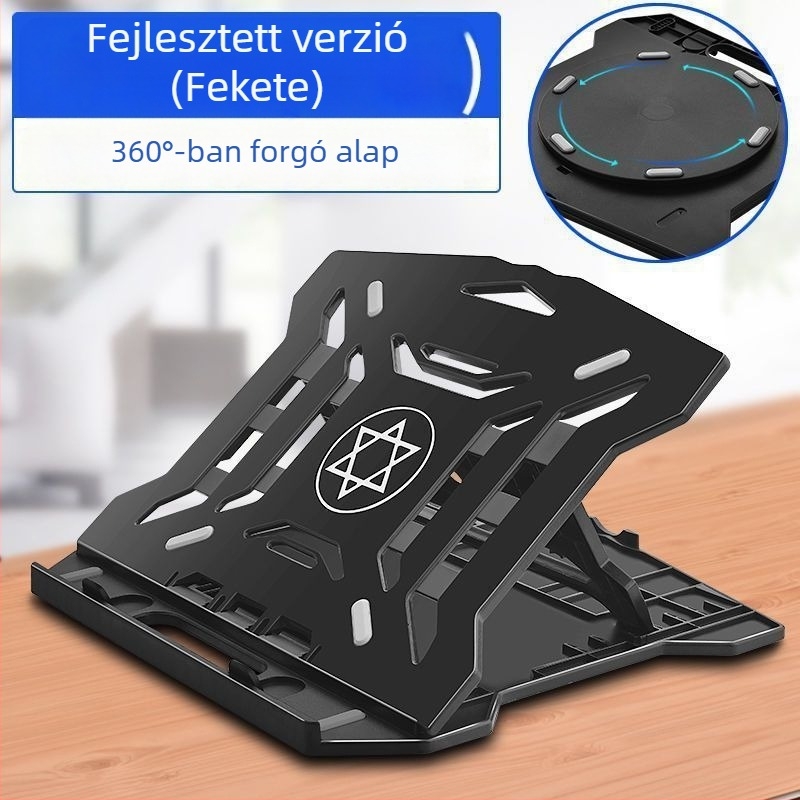 Laptop állvány hűtéssel, forgó, összecsukható asztali alap