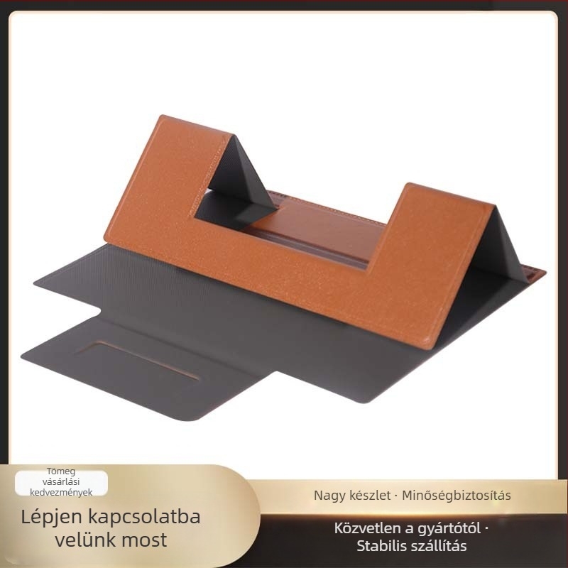 PU bőr laptop állvány, összecsukható, mágneses tartó