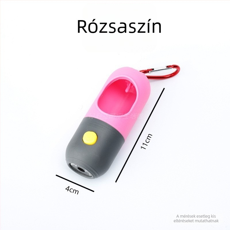 LED-es világítással ellátott kutyapiszkos zacskó adagoló és hordozható tároló kapszula kültéri sétákhoz