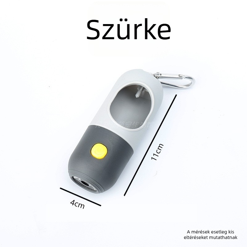 LED-es világítással ellátott kutyapiszkos zacskó adagoló és hordozható tároló kapszula kültéri sétákhoz