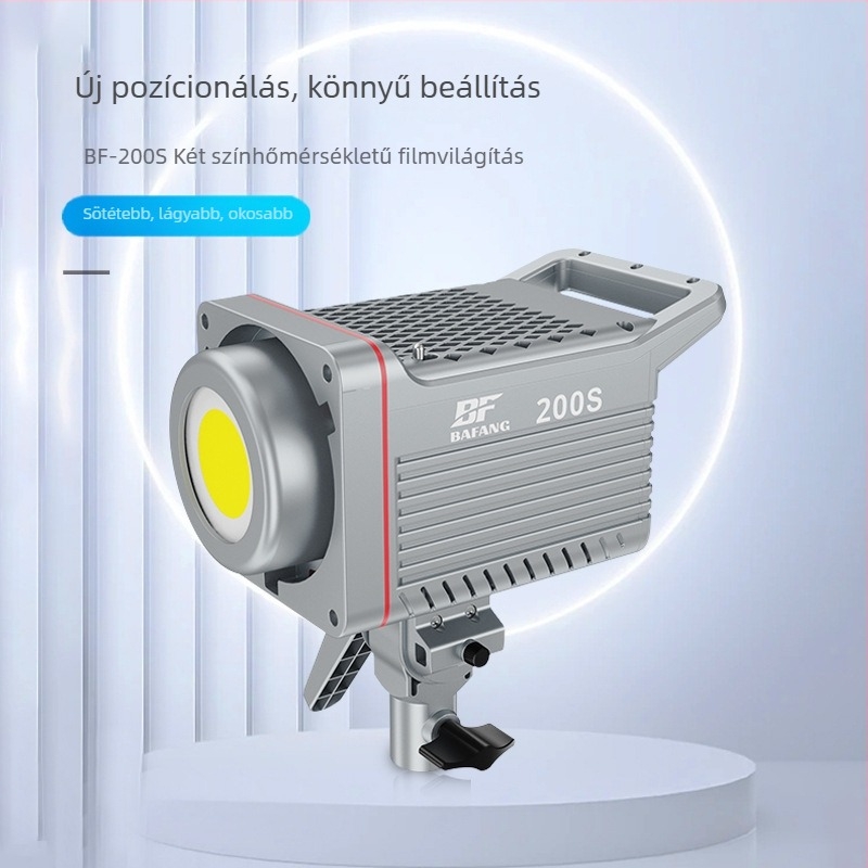 BF-200S stúdiófény, 200W, 2700-6500K, 0-100% fokozatmentes fényerő-szabályozás, AC100-240V