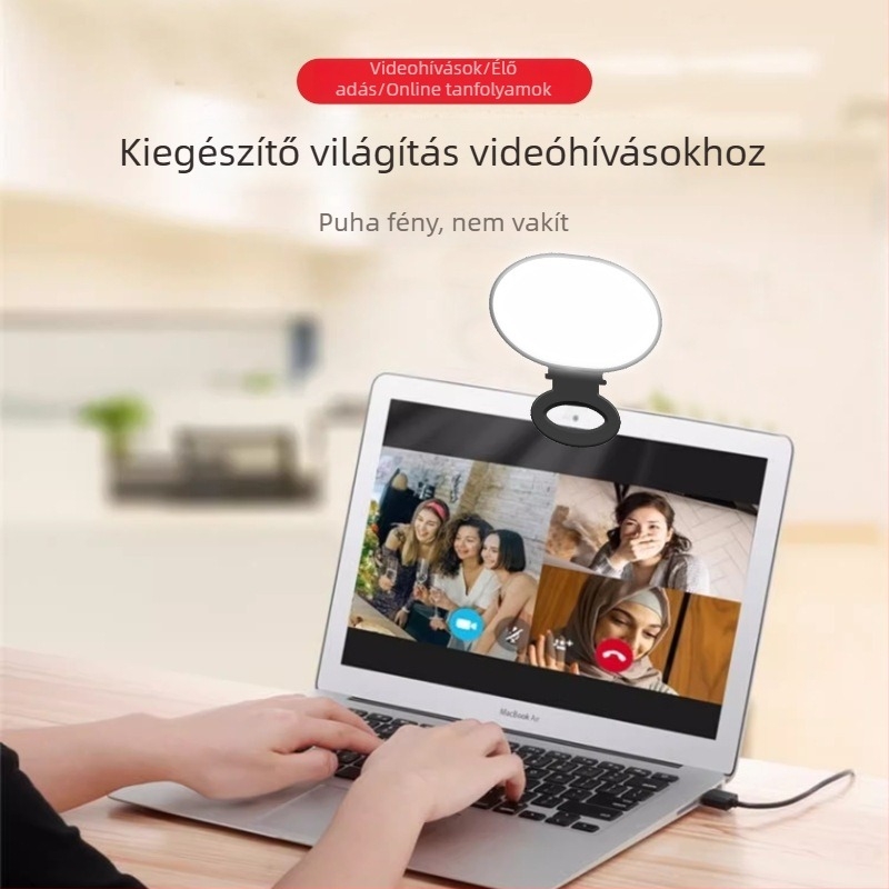 Mini töltőfény mobil élő közvetítéshez – 3 színhőmérséklet, USB töltés, kézben tartható, Modell S001