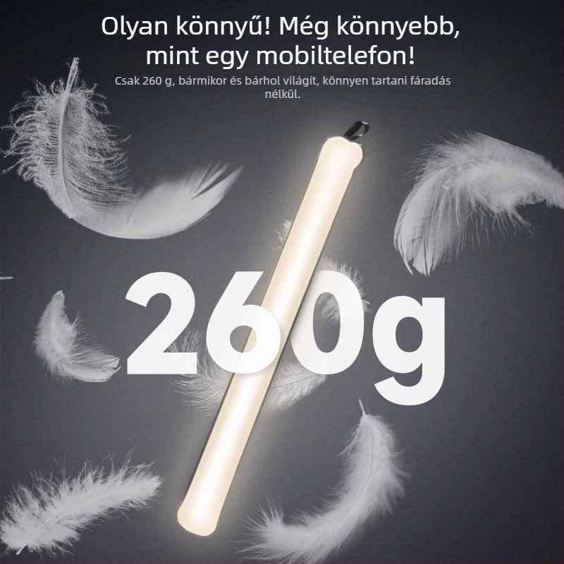 Hordozható fotózási világítás (E27 talp, 21W, 6500K, állítható fényerő, beépített akkumulátor)