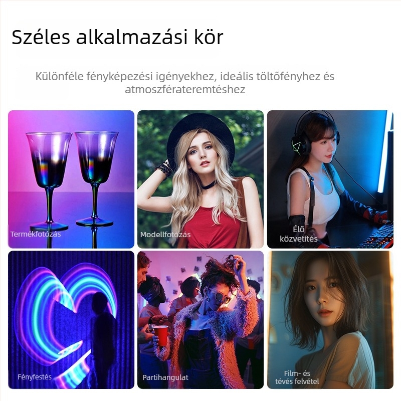 LED töltőfény bot, modell RSL-01, 7.5W, három színhőmérséklet, kézi használat