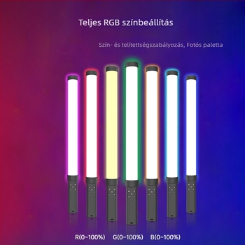 VB10 kézi RGB LED töltőfény, 8W, 3000K–6000K, dimmelhető, önálló energiaellátással