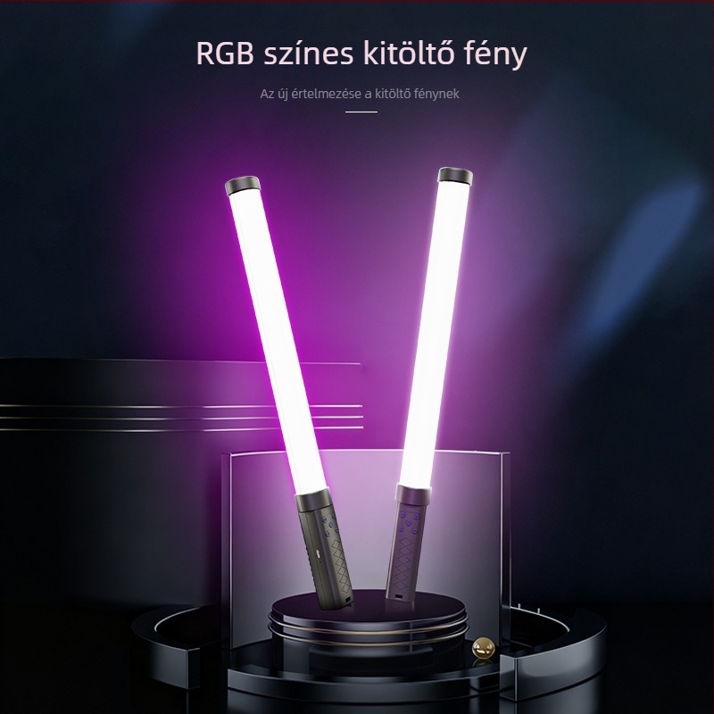 VB10 kézi RGB LED töltőfény, 8W, 3000K–6000K, dimmelhető, önálló energiaellátással