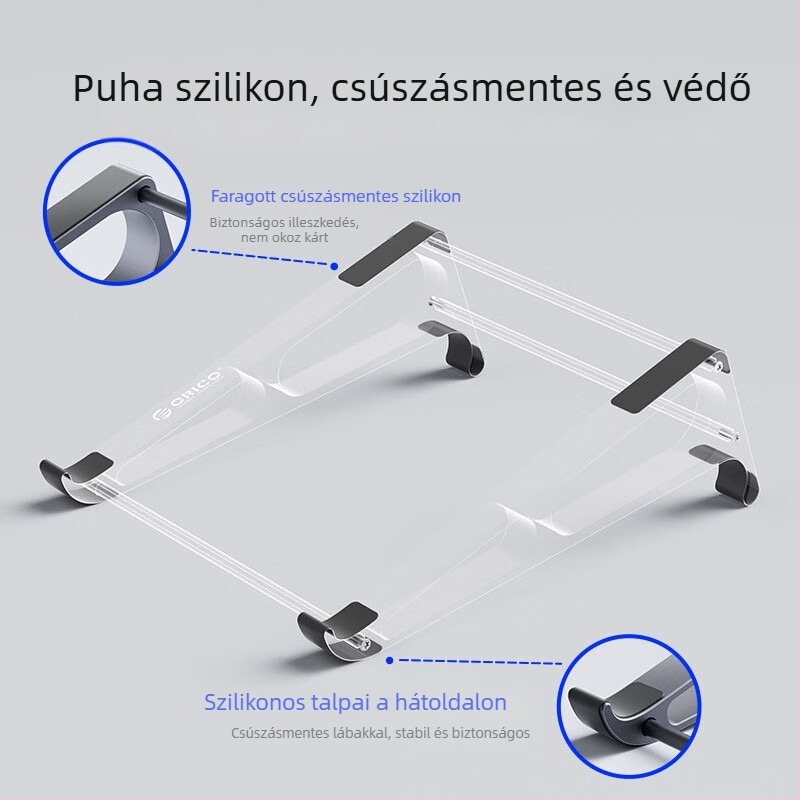 MA13/MA15 laptop tartó alumíniumötvözetből, emelő kialakítás, függőleges hőelvezetés, 420 g, 2020