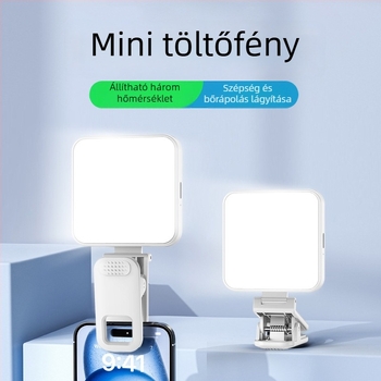 Mik LED töltőfény okostelehez fényképezéshez és videózáshoz, kézben tartható, 3W, USB 5V/1A, színhőmérséklet-szabályozás 2500K-9900K, modell M82/M82RGB