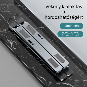 N8 alumínium laptop állvány – kettős réteg, összecsukható, állítható magasság
