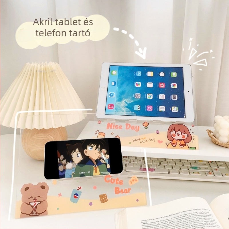 Art Blue FH-003 Tablet állvány, akril olvasóállvány, emelő dizájn, kompatibil iPad és iPhone sorozattal