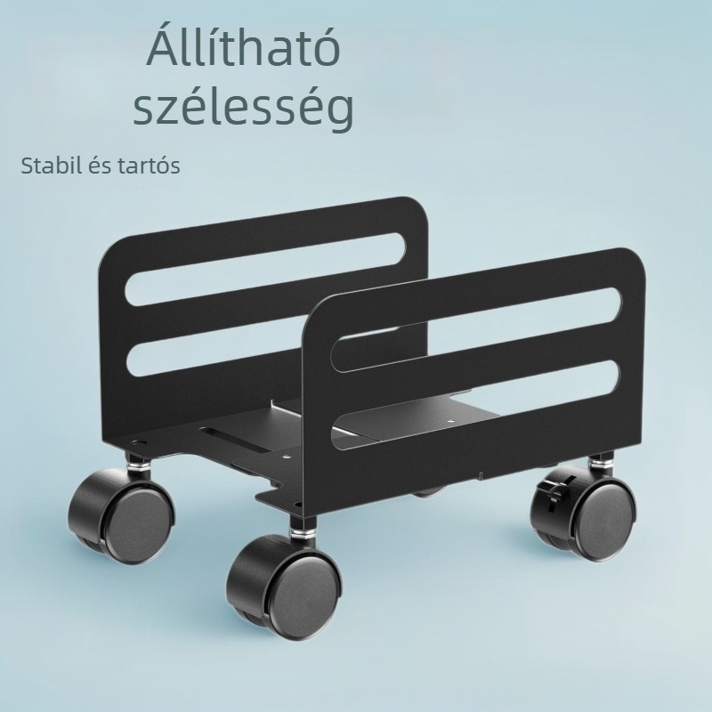 Szélesség-állítható számítógéptorony állvány, forgó kivitel, acél- és vasból
