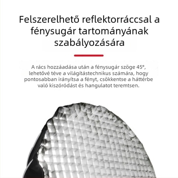 90 cm-es mély parabolikus softbox Bowens rögzítéssel, rácsos diffúzor stúdió világításhoz