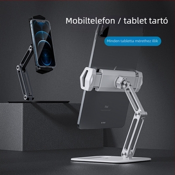 ARP47 Összecsukható alumínium tabletatartó, asztali állvány, kompatibilis az iPad-sorozattal, 350 g