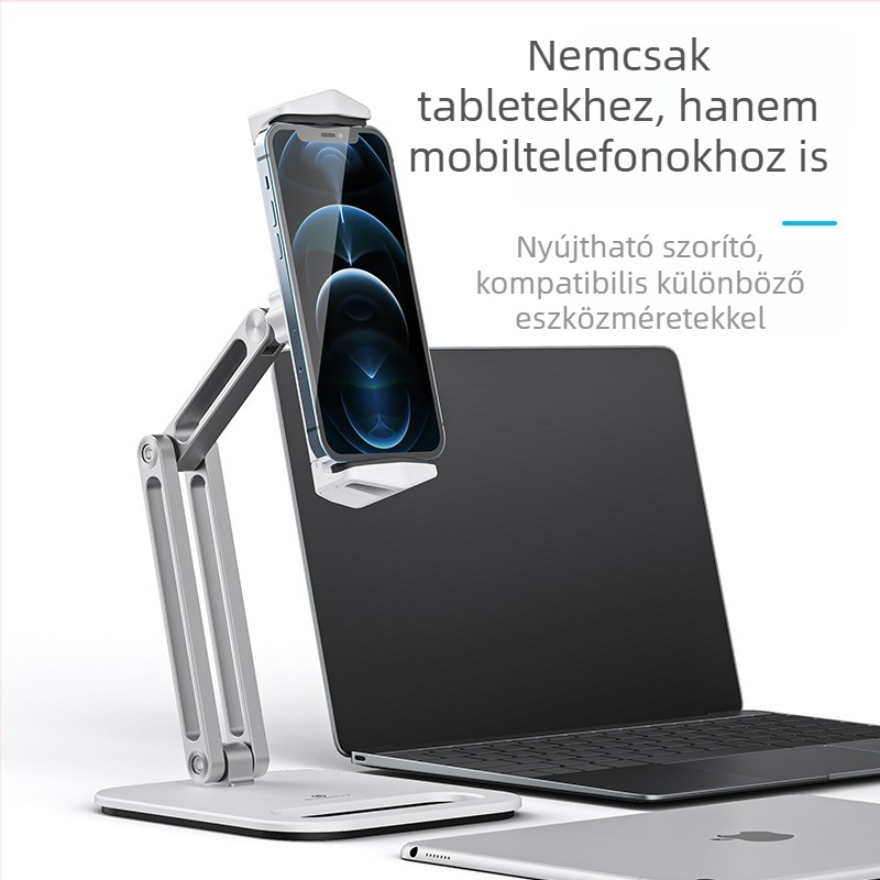 ARP47 Összecsukható alumínium tabletatartó, asztali állvány, kompatibilis az iPad-sorozattal, 350 g