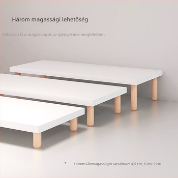 Kétszintes magasságot növelő monitor- és számítógépállvány, tároló polc, asztal közötti rés kiterjesztése, aranyos design