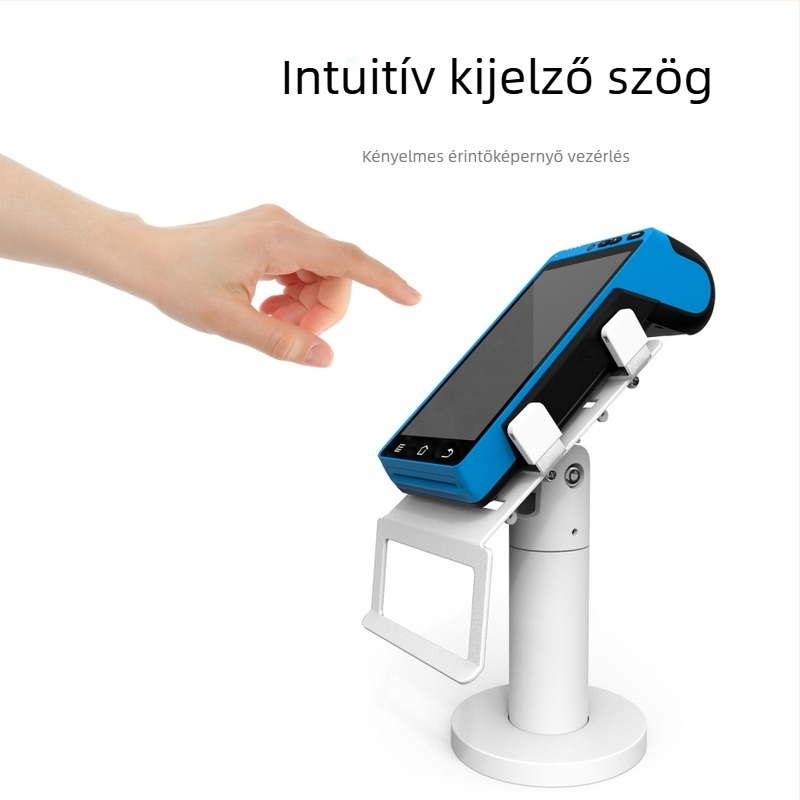 POS állvány kártyaolvasó és szkenner számára – forgatható, állítható kijelző, modell P01, anyag műanyag + fém, 0,5 kg, asztali telepítés
