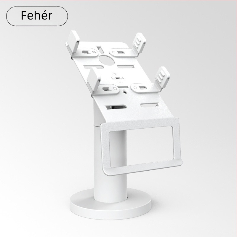 POS állvány kártyaolvasó és szkenner számára – forgatható, állítható kijelző, modell P01, anyag műanyag + fém, 0,5 kg, asztali telepítés