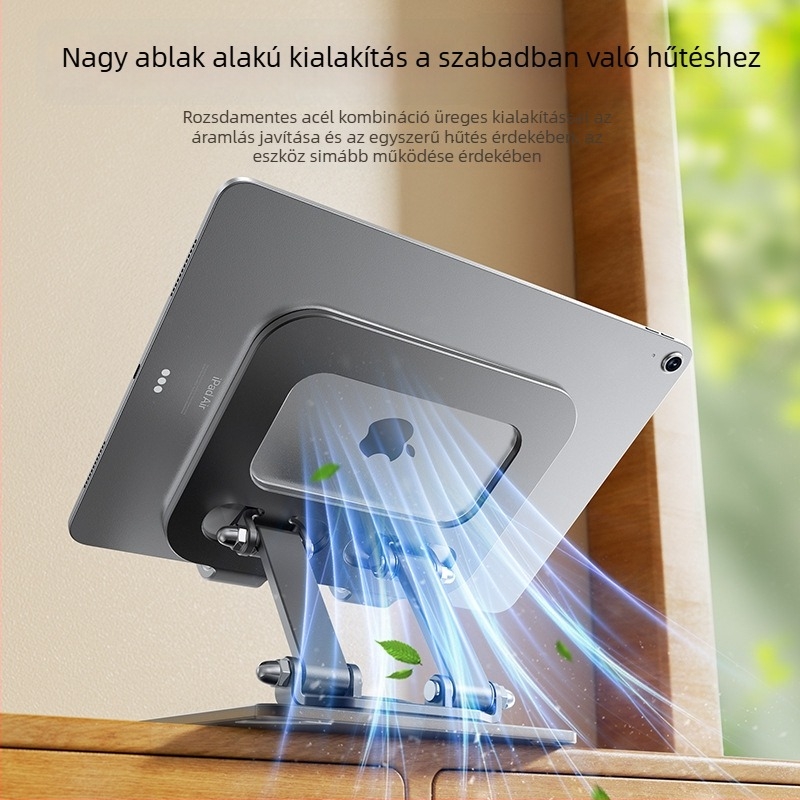 Forgatható és hajtogatható mobiltelefon és tablet-stand | Univerzális kompatibilitás (iPad, iPhone, iPod touch), 3 hónap garancia, Logó és doboz testreszabás