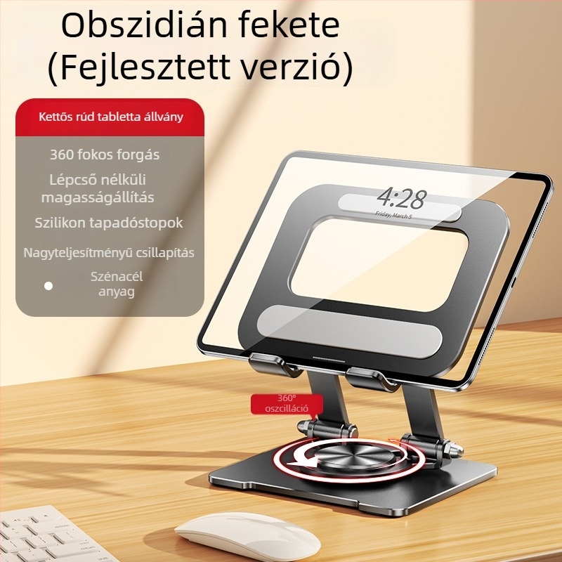 Forgatható és hajtogatható mobiltelefon és tablet-stand | Univerzális kompatibilitás (iPad, iPhone, iPod touch), 3 hónap garancia, Logó és doboz testreszabás