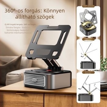 Összecsukható forgó tabletatartó Bluetooth-hangszóróval