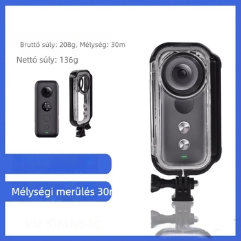 Insta360 ONE X vízálló ház: 30 m-ig vízálló, optikai üveg + PC anyag, kompatibilis az Insta360 ONE X-szel, testreszabható logó