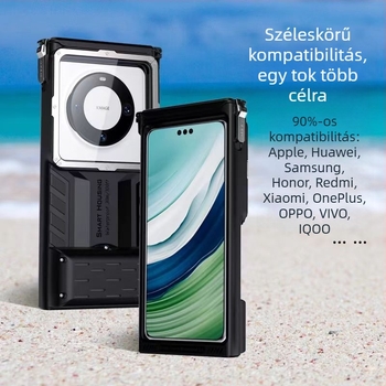 C30 búvárkodó vízálló telefon tok, univerzális minden telefonhoz, IPX8 15 m, ABS/TPU/Glass/Alloy konstrukció, 180 g