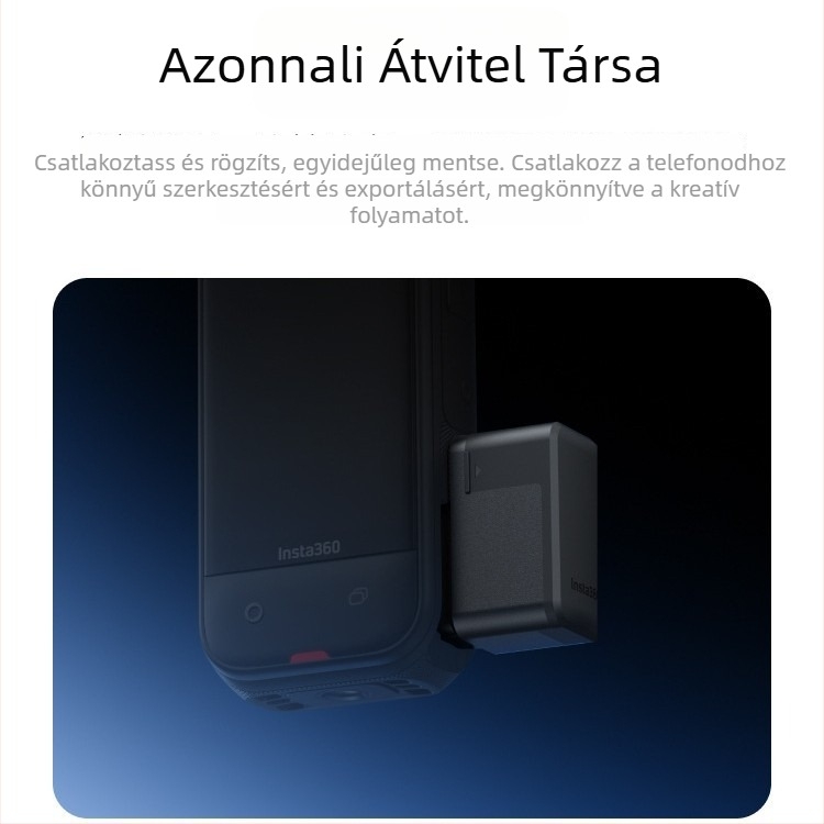Insta360 X5 tárolómodul — Shadowstone eredeti kiegészítők, plug‑and‑play, rugalmas ragasztóalap